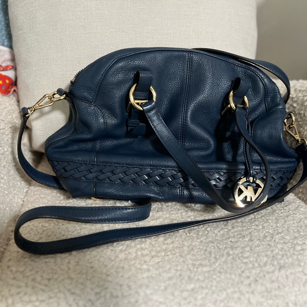 Michael Kors Dark Blue Leather Shoulder Bag